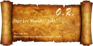 Ogrin Renátó névjegykártya